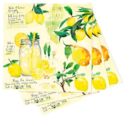 lemon themed napkins